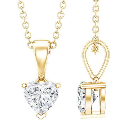 0.5 Carat Lab Grown Diamond Heart Necklace For Women - Luzilly Bridal & Apparel