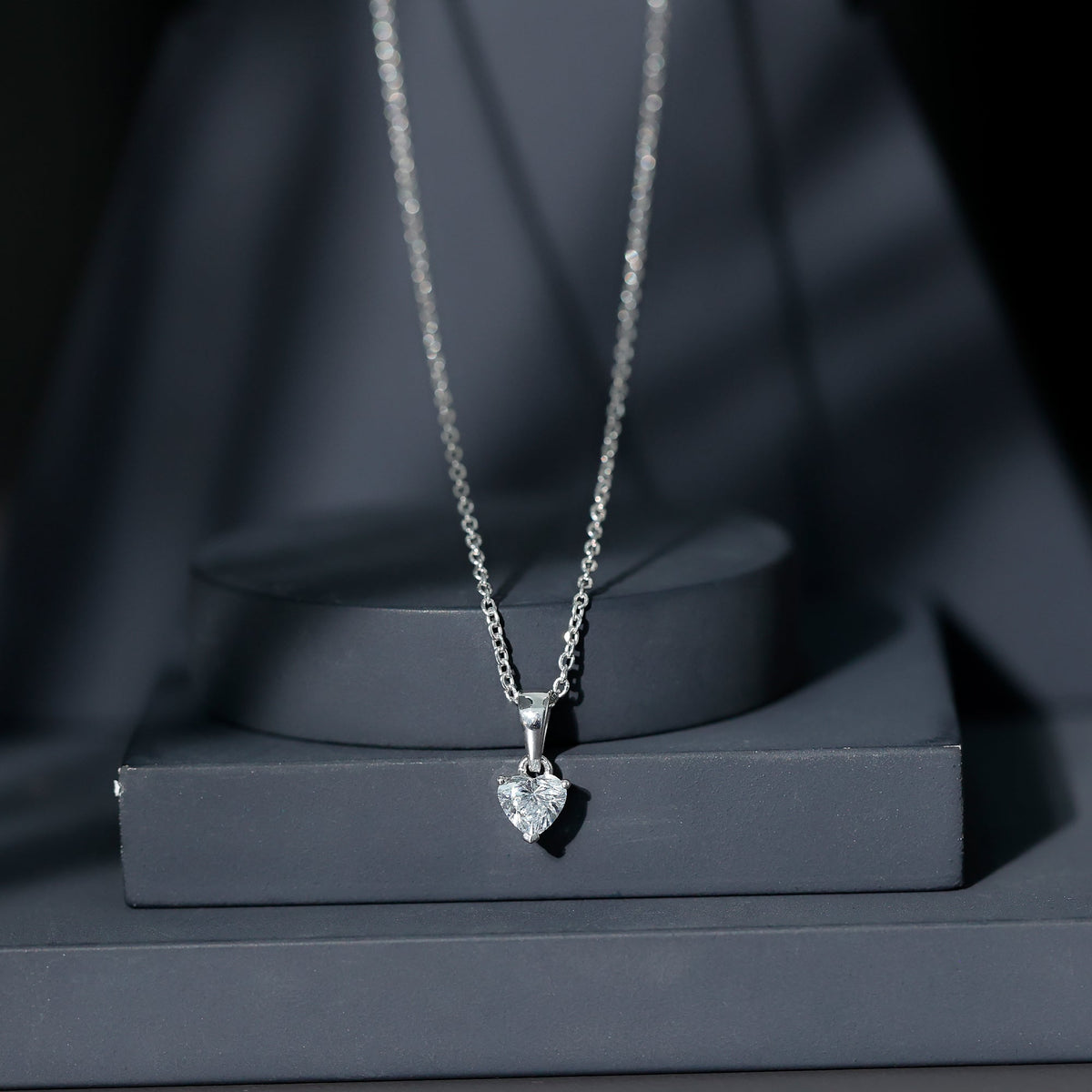 0.5 Carat Lab Grown Diamond Heart Necklace For Women - Luzilly Bridal & Apparel