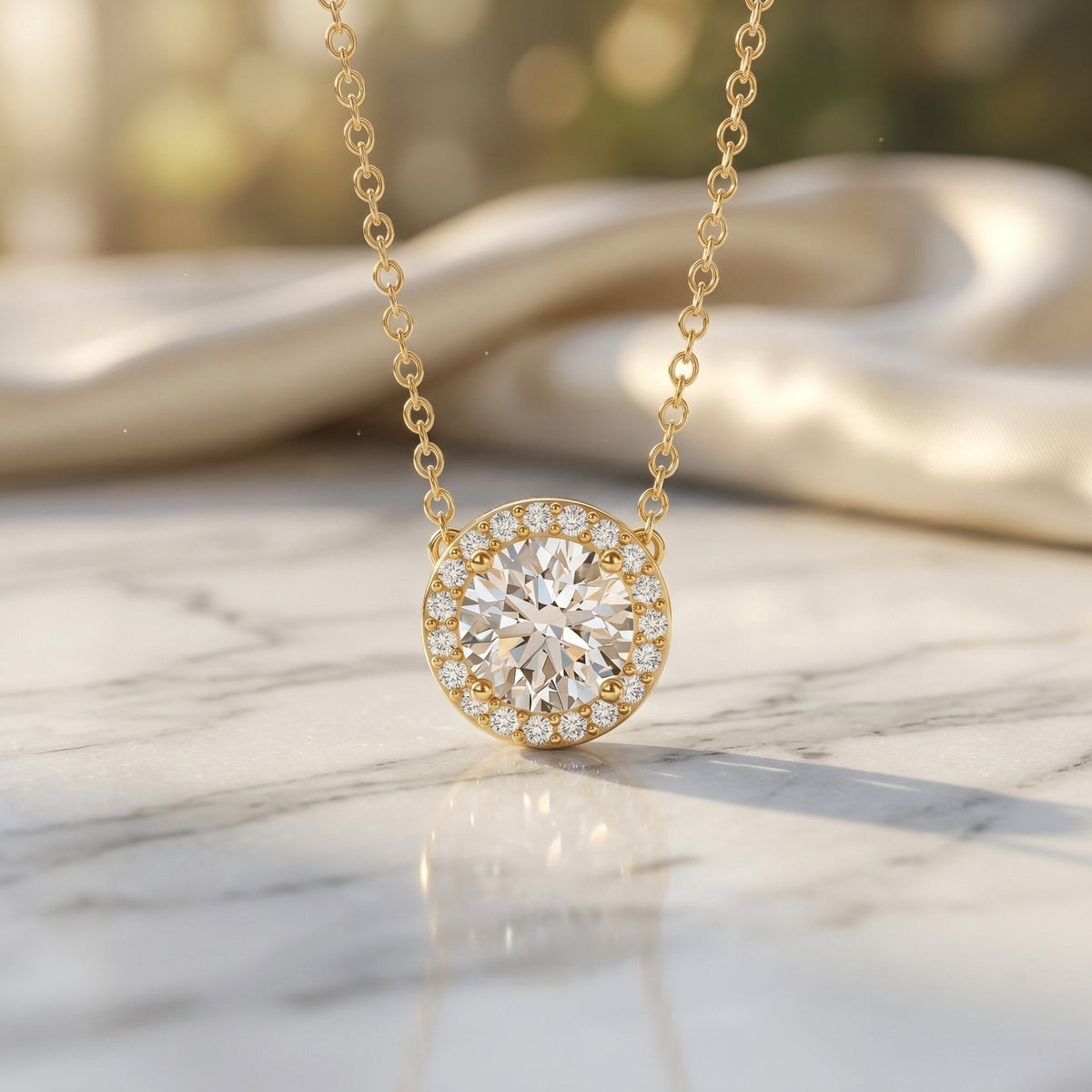1 Carat Lab Grown Diamond Bridal Necklace with IGI Certificate - Luzilly Bridal & Apparel