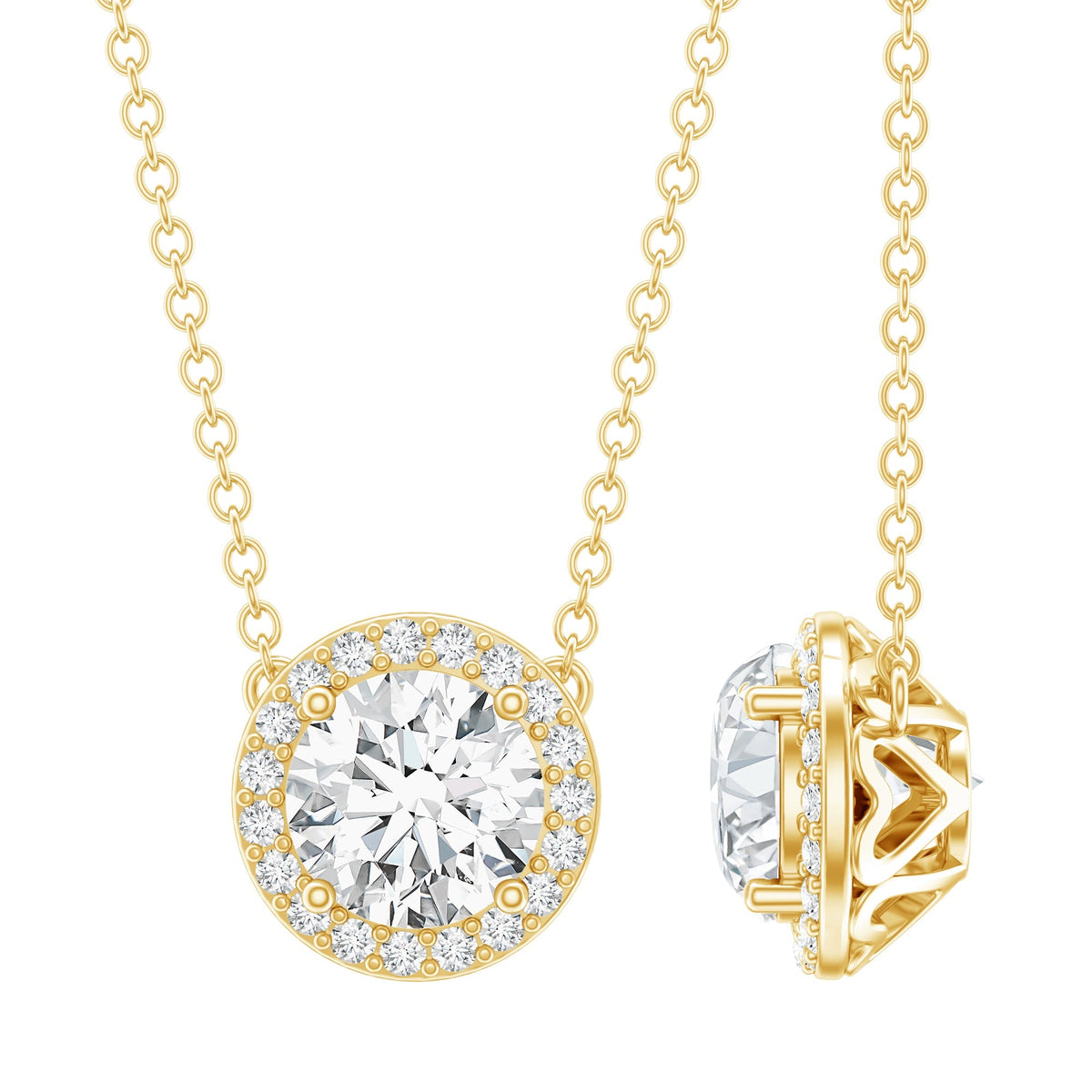 1 Carat Lab Grown Diamond Bridal Necklace with IGI Certificate - Luzilly Bridal & Apparel