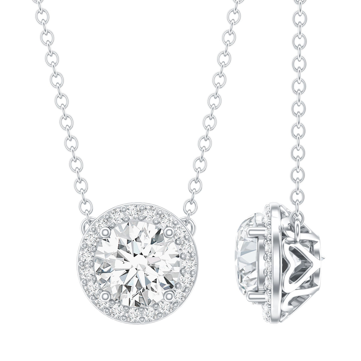 1 Carat Lab Grown Diamond Bridal Necklace with IGI Certificate - Luzilly Bridal & Apparel