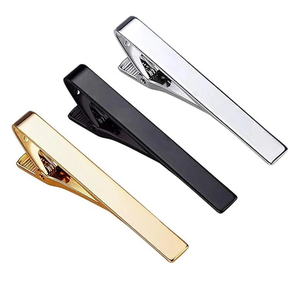 1 or 3 Pack Tie Clips for Men Long Styles Tie Bar Clip Set Square Edges Tie Tack Pins Necktie Bar Necktie Wedding Business Clips - Luzilly Bridal & Apparel