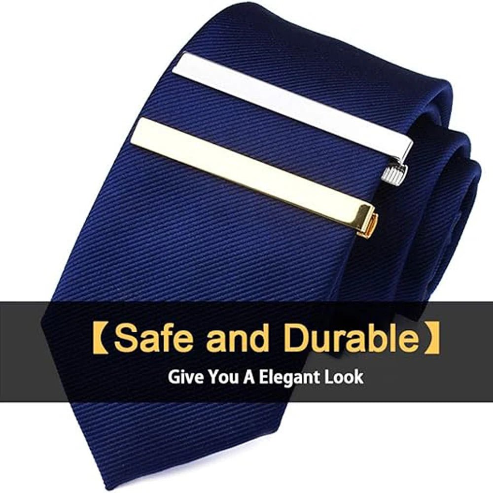 1 or 3 Pack Tie Clips for Men Long Styles Tie Bar Clip Set Square Edges Tie Tack Pins Necktie Bar Necktie Wedding Business Clips - Luzilly Bridal & Apparel