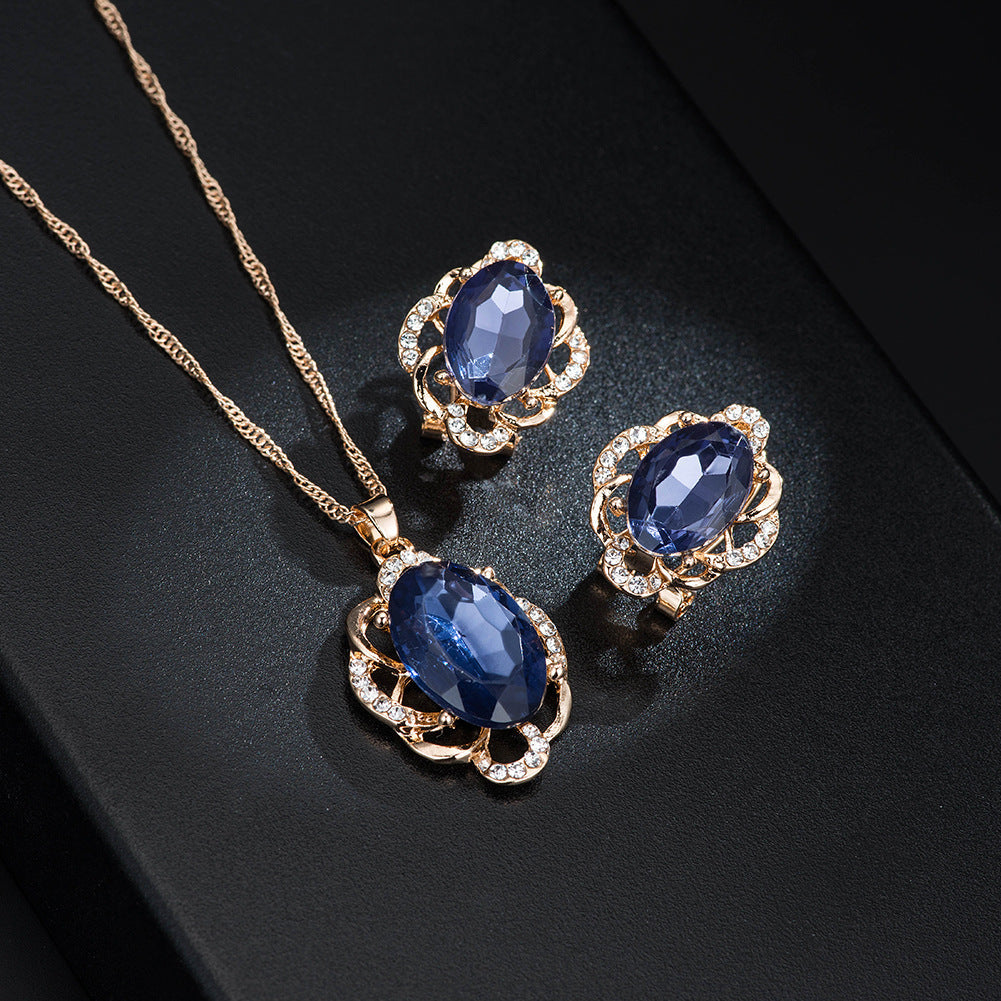Women's Bridal Peacock Gem Opal For Jewelry Set