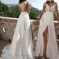 Lace Split Wedding Evening Dress