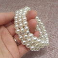 Stylish Fashion Rhinestone Pearl Elegant Stretch Bracelet