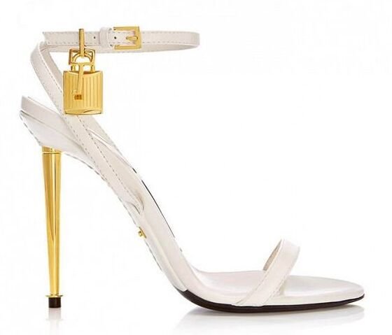 10CM Summer Women's Sandals Mirror Slingback Sexy Slotted Buckle Lock Stiletto Heels Shoes For Wedding Party Banquet - Luzilly Bridal & Apparel