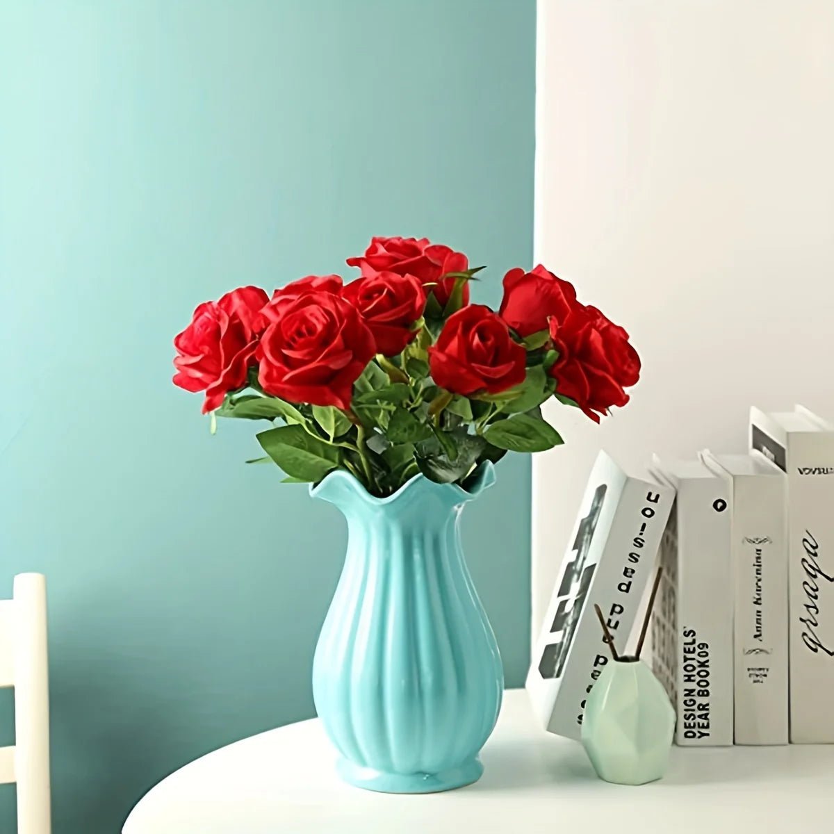 12-Stem Realistic Silk Rose Bouquet - Luzilly Bridal & Apparel