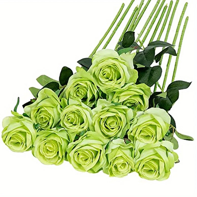 12-Stem Realistic Silk Rose Bouquet - Luzilly Bridal & Apparel