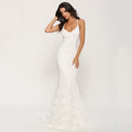 V-Neck Lace Wedding Dress with Train