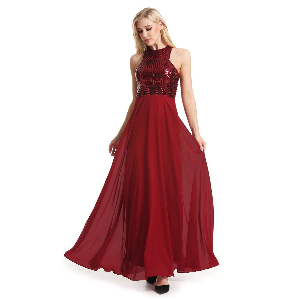 Sequin Chiffon Bridesmaid Dress