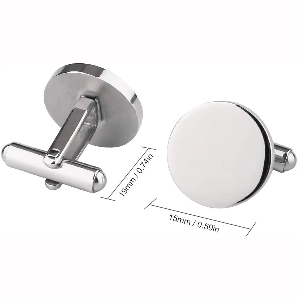 1Pair High Quality Stainless Steel Cufflink Fashion Jewelry for Men Business Wedding Shirt Cuff Buttons Banquet Accessories Gift - Luzilly Bridal & Apparel