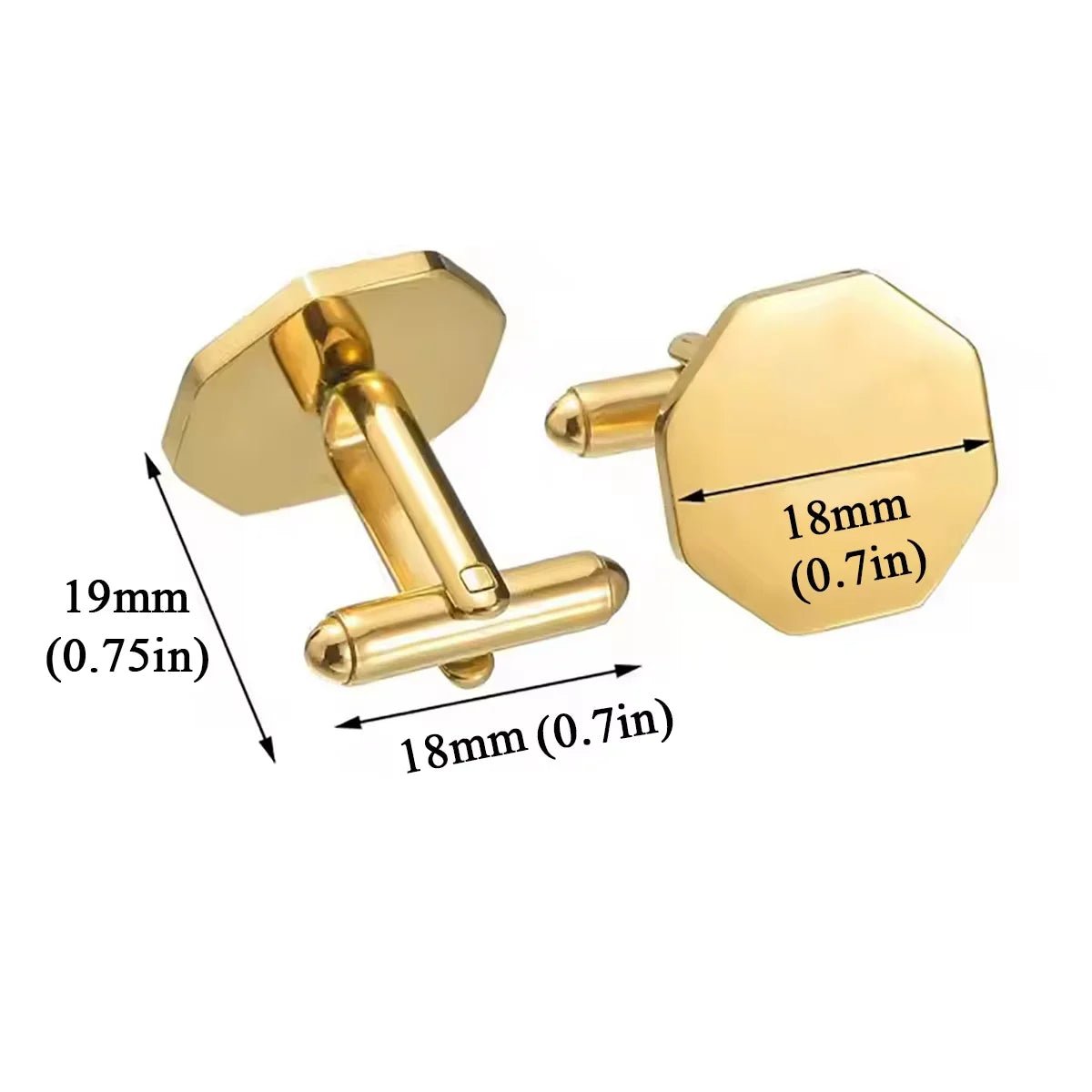 1Pair High Quality Stainless Steel Cufflink Fashion Jewelry for Men Business Wedding Shirt Cuff Buttons Banquet Accessories Gift - Luzilly Bridal & Apparel