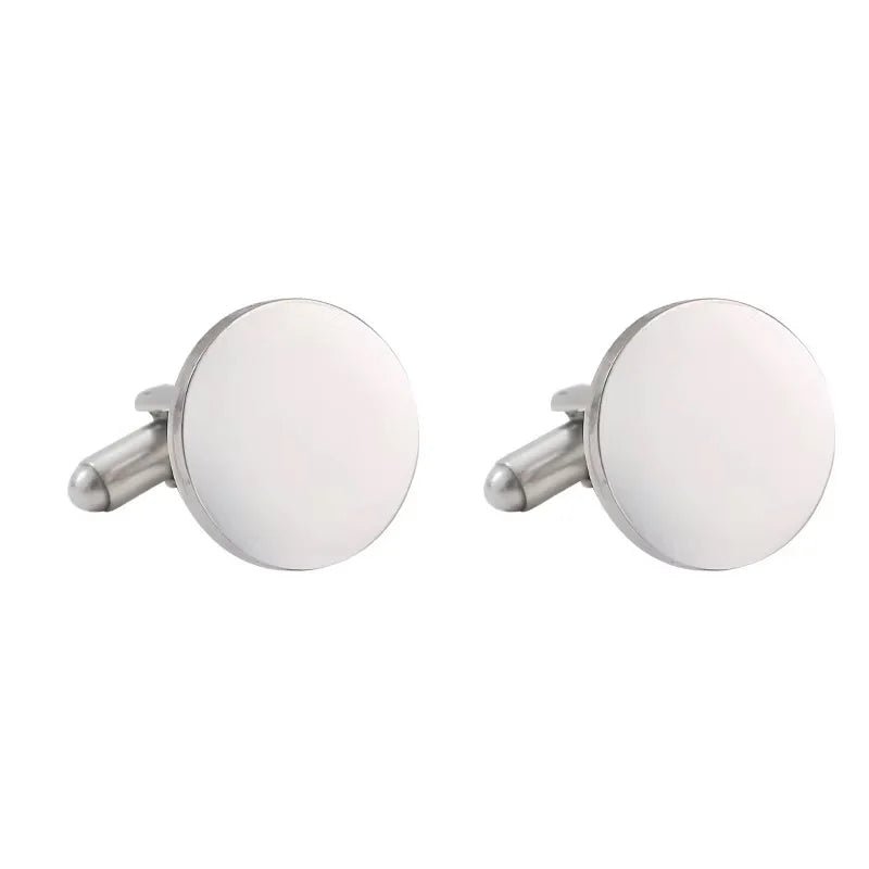 1Pair High Quality Stainless Steel Cufflink Fashion Jewelry for Men Business Wedding Shirt Cuff Buttons Banquet Accessories Gift - Luzilly Bridal & Apparel