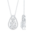 2 Carat Oval Cut Moissanite Drop Necklace For Wedding - Luzilly Bridal & Apparel