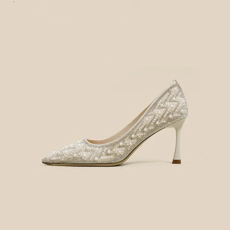 2024 New Women's High Heels Stiletto Heels Sequins Rhinestone Decoration Fashion Women's Dress Party Shoes - Luzilly Bridal & Apparel