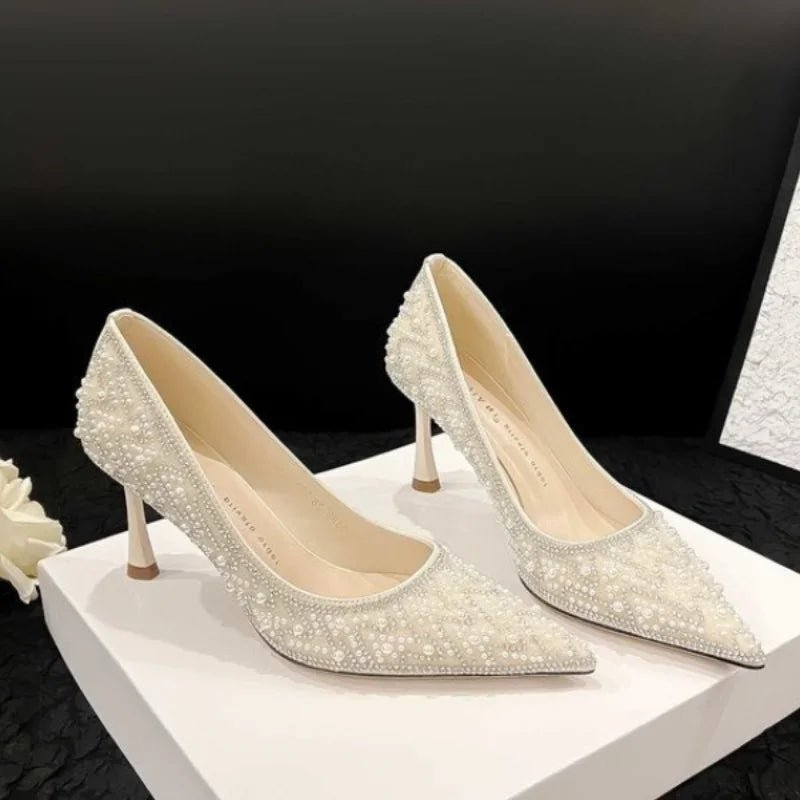 2024 New Women's High Heels Stiletto Heels Sequins Rhinestone Decoration Fashion Women's Dress Party Shoes - Luzilly Bridal & Apparel