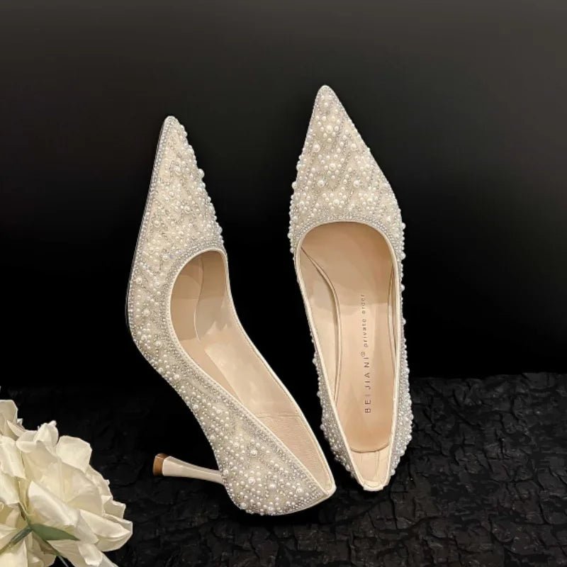 2024 New Women's High Heels Stiletto Heels Sequins Rhinestone Decoration Fashion Women's Dress Party Shoes - Luzilly Bridal & Apparel