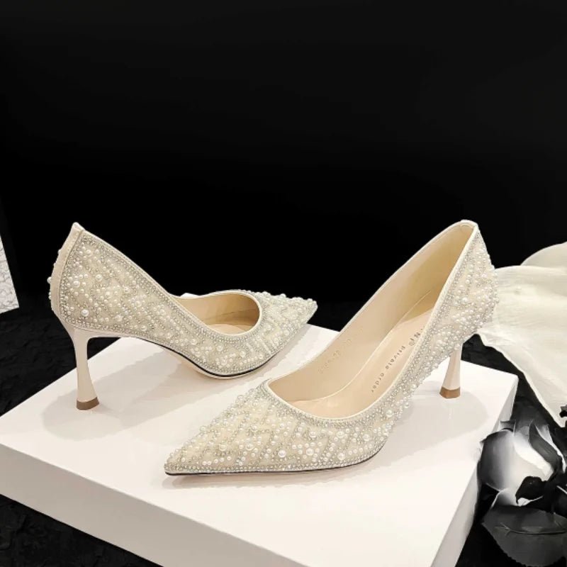 2024 New Women's High Heels Stiletto Heels Sequins Rhinestone Decoration Fashion Women's Dress Party Shoes - Luzilly Bridal & Apparel