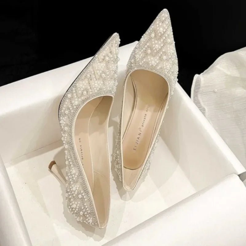 2024 New Women's High Heels Stiletto Heels Sequins Rhinestone Decoration Fashion Women's Dress Party Shoes - Luzilly Bridal & Apparel
