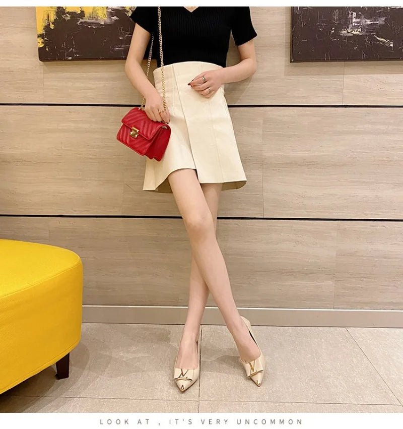 2026 Summer New Pointed-Toe Stiletto Heels, Women's Medium Height Office Pumps, Elegant Work Dress Shoes for Commuting - Luzilly Bridal & Apparel