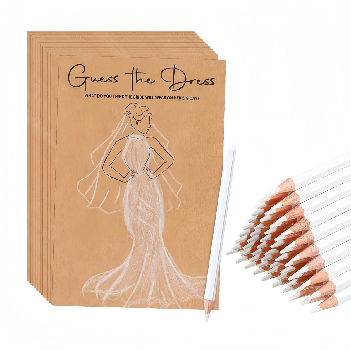 20pcs/set Guess the Dress Bridal Shower Games for Guests, Wedding Shower Games Cards, Fun Wedding Party Supplies Games Ideas - Luzilly Bridal & Apparel