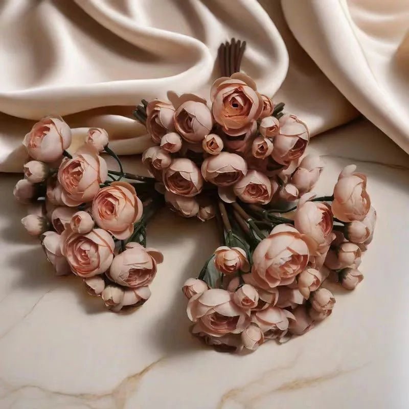 24-Stem Mini Silk Rose Bouquet for Weddings and Décor - Luzilly Bridal & Apparel