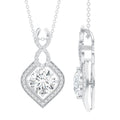 2.62 Carat Moissanite Wedding Necklace for Bride with Silver Chain - Luzilly Bridal & Apparel