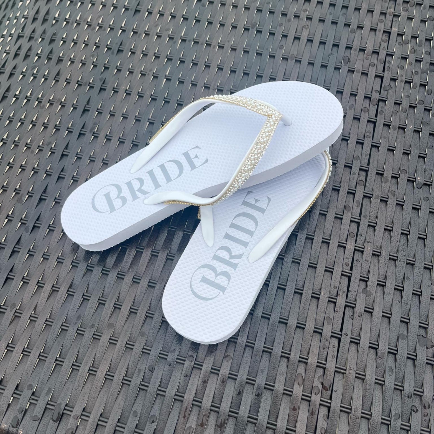 Bride or Wifey Rhinestone Flip-Flops