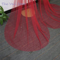 2Pcs Burgundy Win Red Wedding Shoulder Cape Draped Veils Tulle Bridal Wings Cloak Cathedral Long Accessories For Brides Vintage - Luzilly Bridal & Apparel
