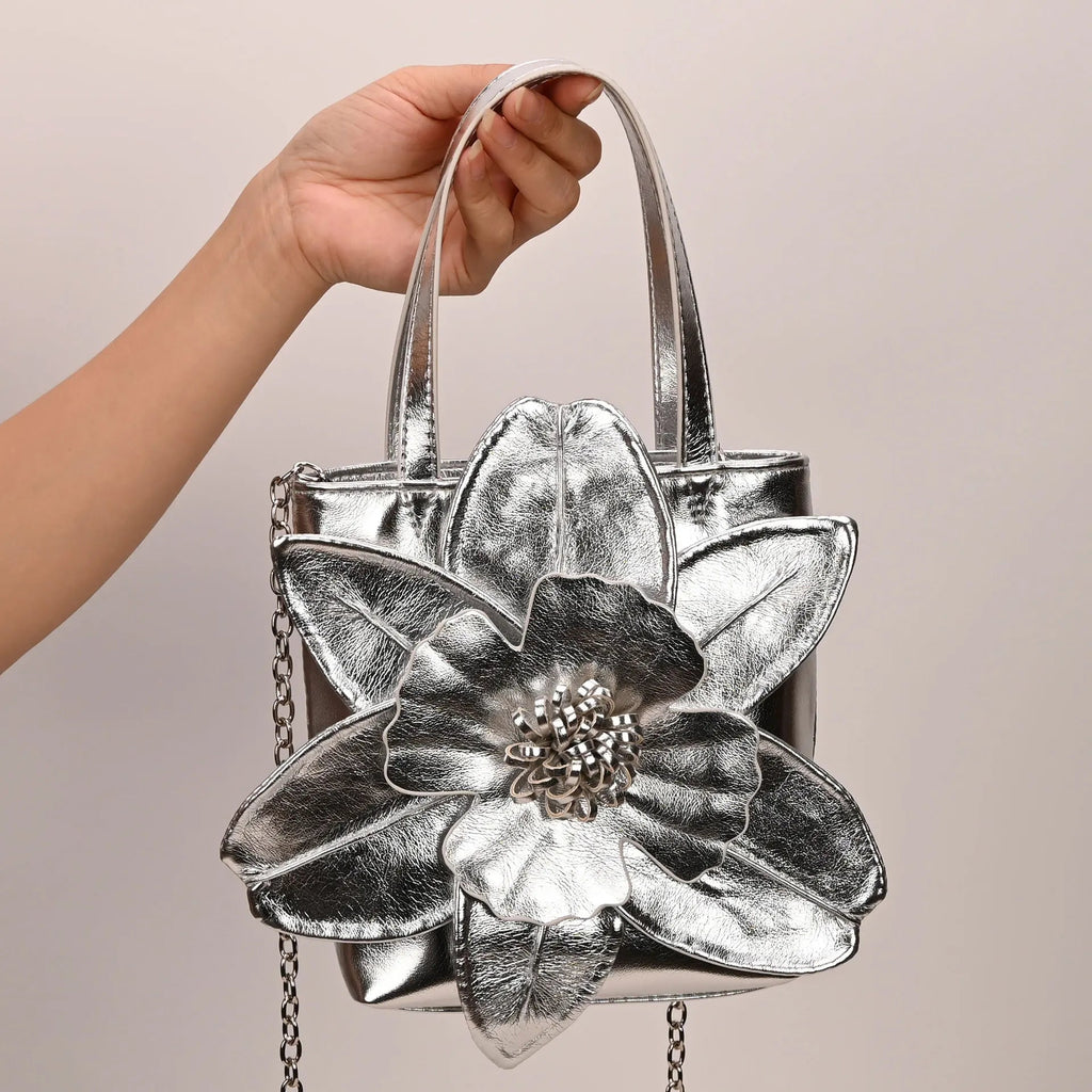3D Floral Bridal Bucket Bag — Evening Clutch - Luzilly Bridal & Apparel
