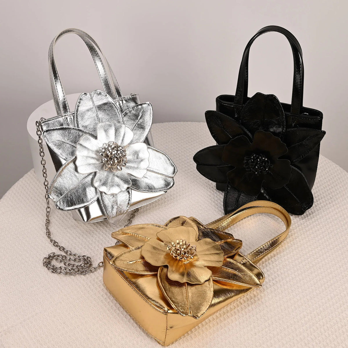 3D Floral Bridal Bucket Bag — Evening Clutch - Luzilly Bridal & Apparel