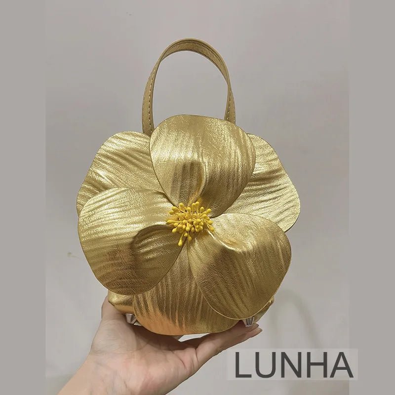 3D Floral Bridal Clutch — Small Bucket Bag - Luzilly Bridal & Apparel