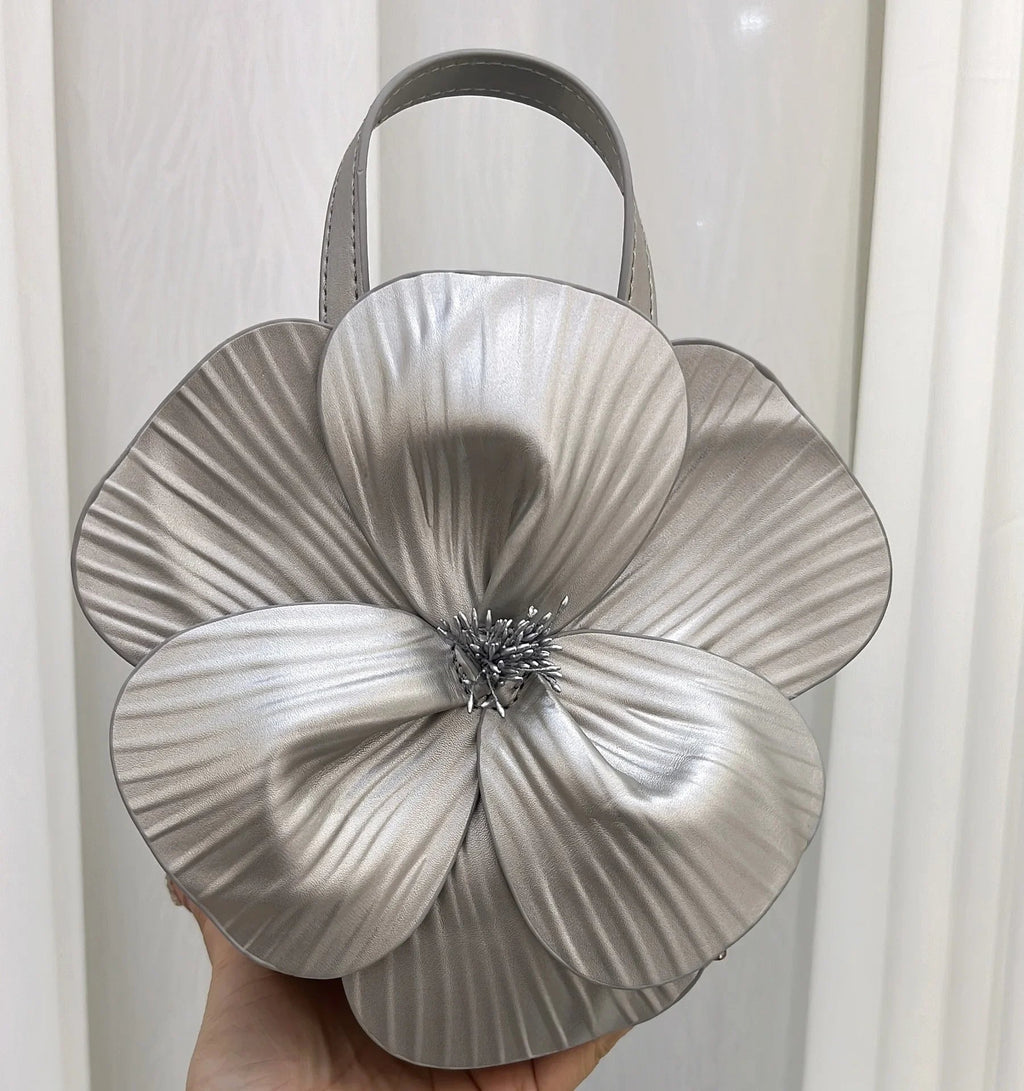 3D Floral Bridal Clutch — Small Bucket Bag - Luzilly Bridal & Apparel