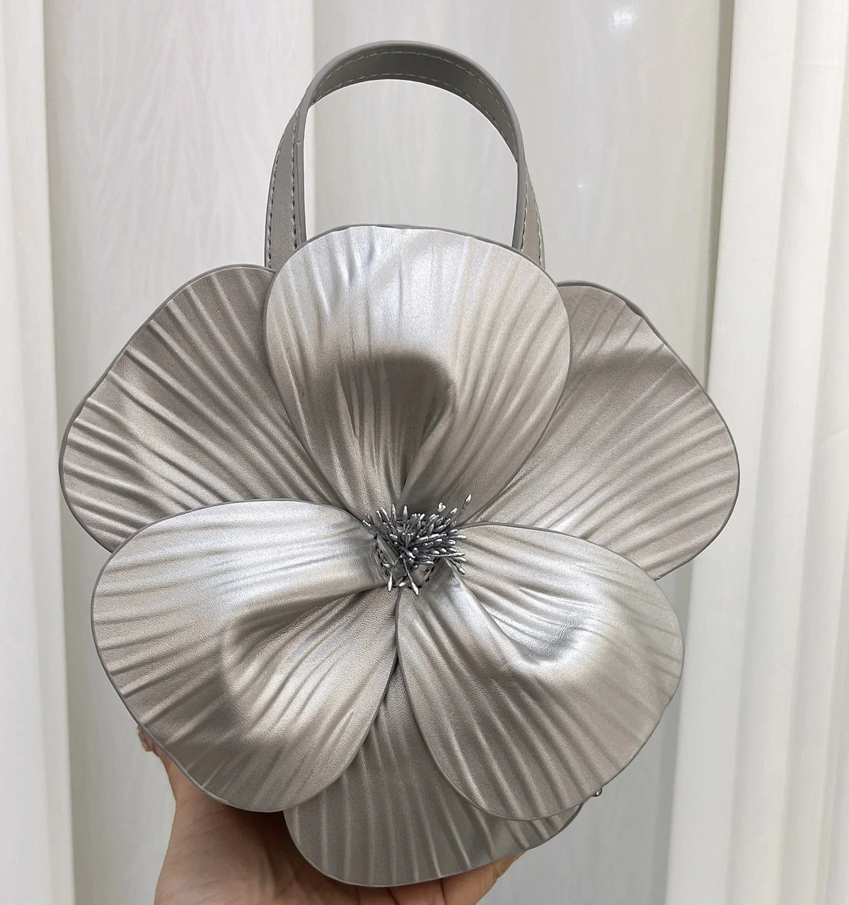 3D Floral Bridal Clutch — Small Bucket Bag - Luzilly Bridal & Apparel