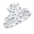 4 Carat Oval Wedding Ring Set with IGI Certified Lab Grown Diamond - Luzilly Bridal & Apparel