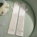 50cm Bridal Wedding Dress Satin Lengthened Gloves - Luzilly Bridal & Apparel