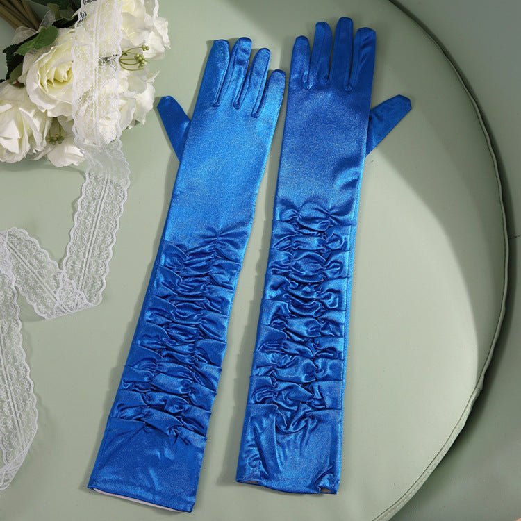50cm Bridal Wedding Dress Satin Lengthened Gloves - Luzilly Bridal & Apparel