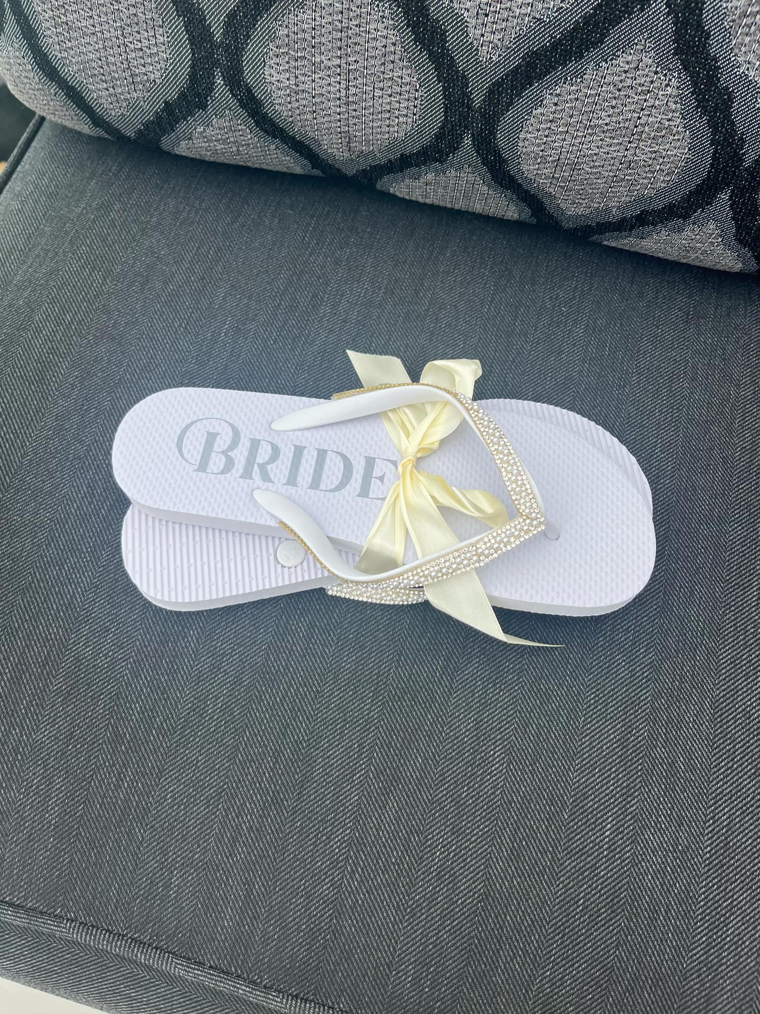 Bride or Wifey Rhinestone Flip-Flops