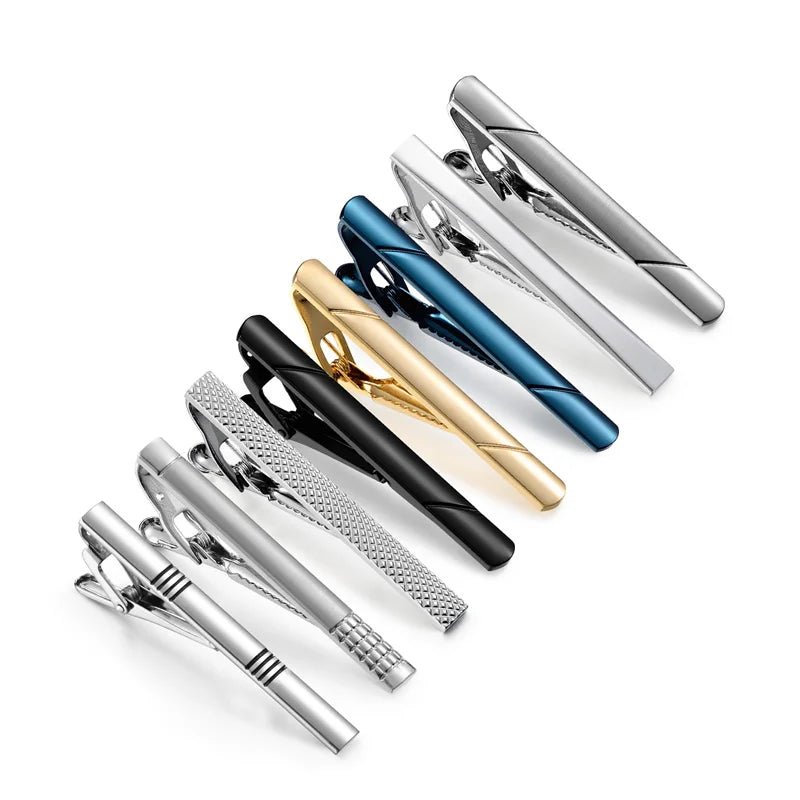 7/8 PCS Tie Clips Set With Gift Box Wedding Guest Gift Luxury Men's Jewelry Business Man Shirt Cufflinks Gift For Husband - Luzilly Bridal & Apparel