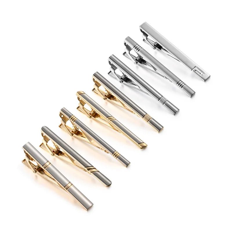 7/8 PCS Tie Clips Set With Gift Box Wedding Guest Gift Luxury Men's Jewelry Business Man Shirt Cufflinks Gift For Husband - Luzilly Bridal & Apparel