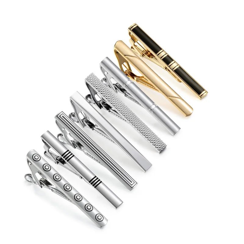 7/8 PCS Tie Clips Set With Gift Box Wedding Guest Gift Luxury Men's Jewelry Business Man Shirt Cufflinks Gift For Husband - Luzilly Bridal & Apparel