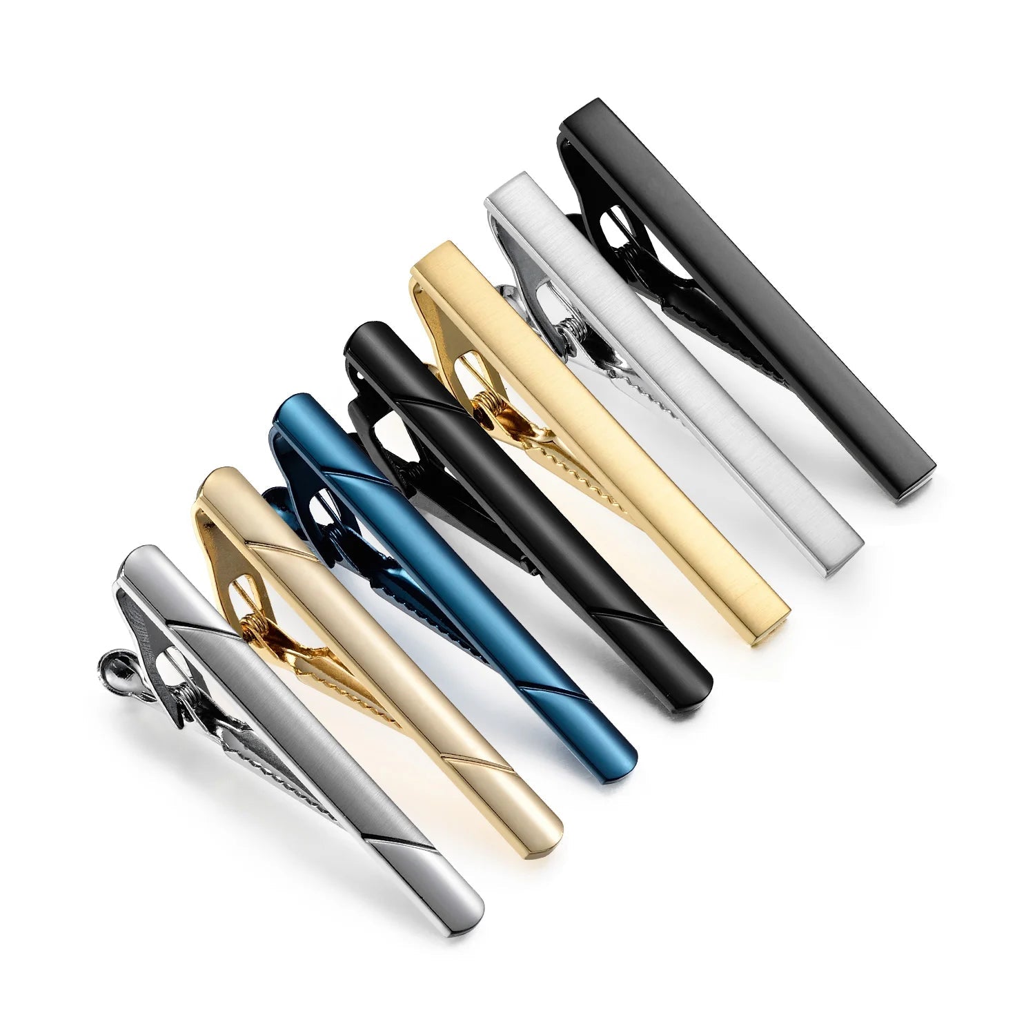 7/8 PCS Tie Clips Set With Gift Box Wedding Guest Gift Luxury Men's Jewelry Business Man Shirt Cufflinks Gift For Husband - Luzilly Bridal & Apparel