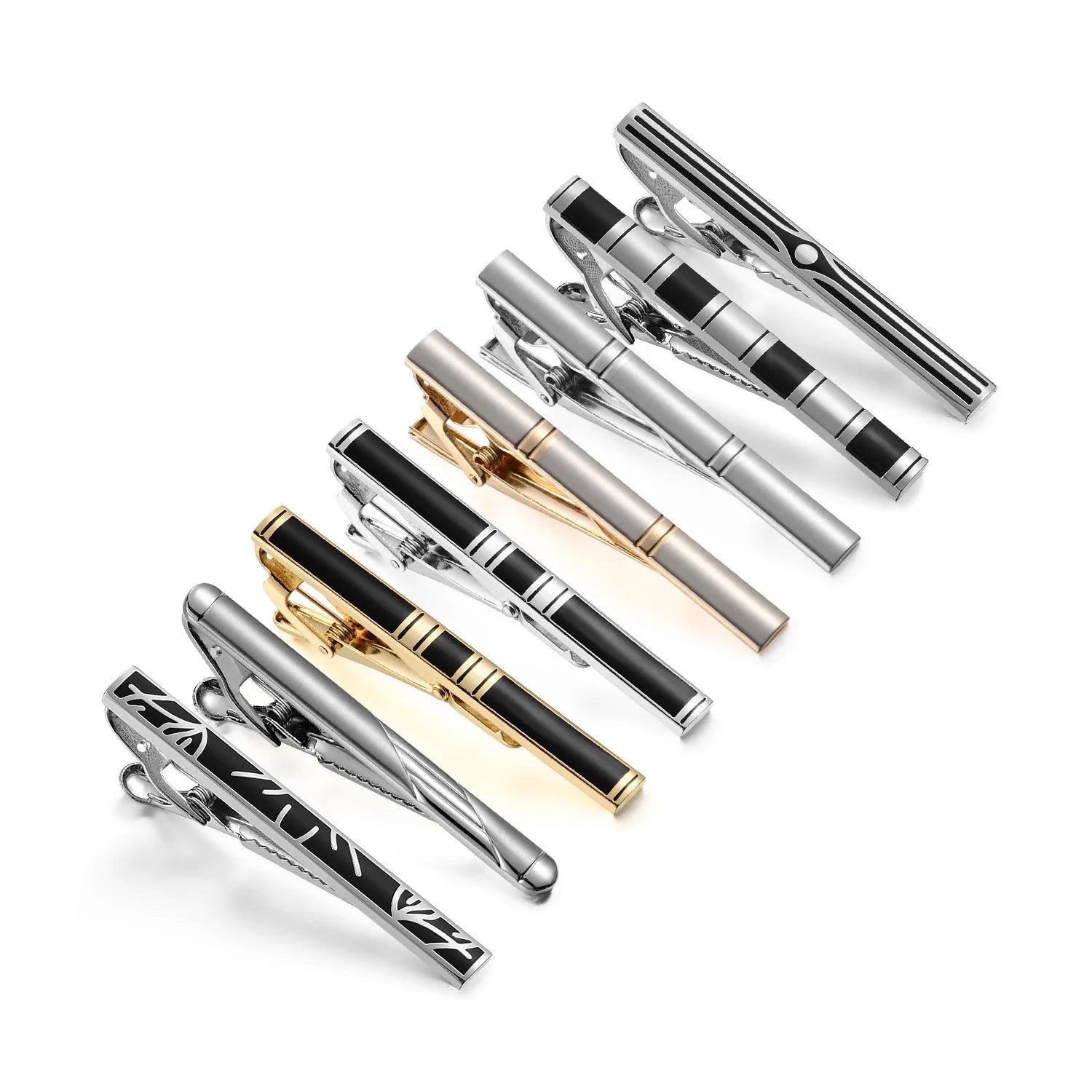 7/8 PCS Tie Clips Set With Gift Box Wedding Guest Gift Luxury Men's Jewelry Business Man Shirt Cufflinks Gift For Husband - Luzilly Bridal & Apparel