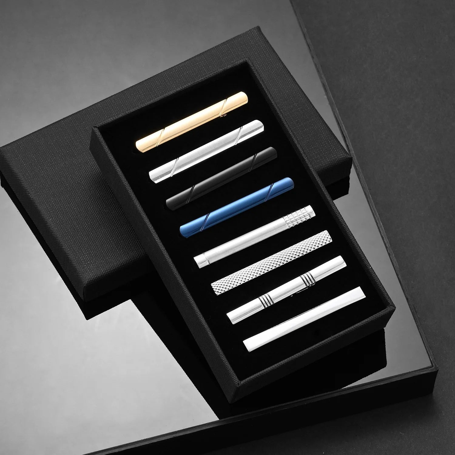 7/8 PCS Tie Clips Set With Gift Box Wedding Guest Gift Luxury Men's Jewelry Business Man Shirt Cufflinks Gift For Husband - Luzilly Bridal & Apparel