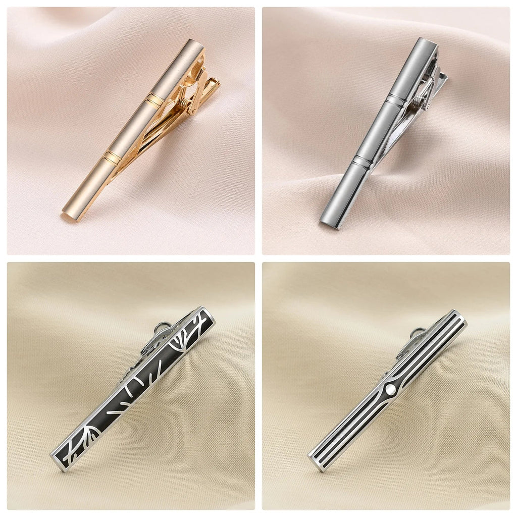 7/8 PCS Tie Clips Set With Gift Box Wedding Guest Gift Luxury Men's Jewelry Business Man Shirt Cufflinks Gift For Husband - Luzilly Bridal & Apparel