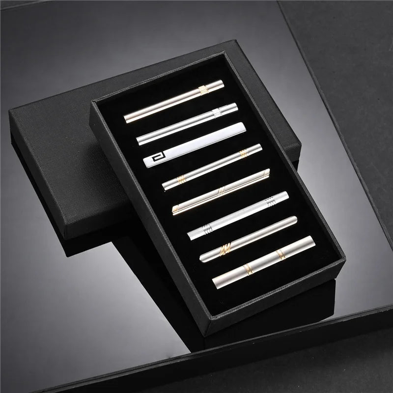 7/8 PCS Tie Clips Set With Gift Box Wedding Guest Gift Luxury Men's Jewelry Business Man Shirt Cufflinks Gift For Husband - Luzilly Bridal & Apparel
