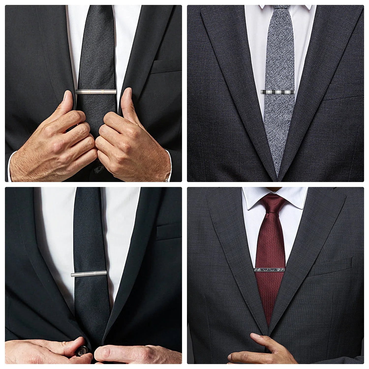 7/8 PCS Tie Clips Set With Gift Box Wedding Guest Gift Luxury Men's Jewelry Business Man Shirt Cufflinks Gift For Husband - Luzilly Bridal & Apparel