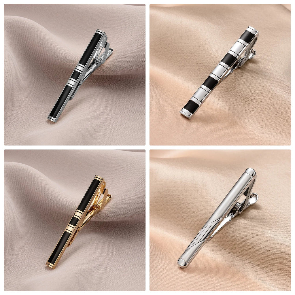 7/8 PCS Tie Clips Set With Gift Box Wedding Guest Gift Luxury Men's Jewelry Business Man Shirt Cufflinks Gift For Husband - Luzilly Bridal & Apparel