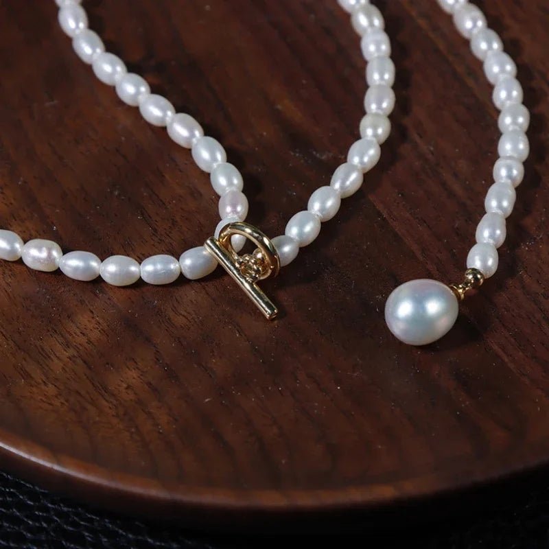 80cm Long Natural Pearl Chain Necklace for Women Female Jewelry Real Mini Small Baroque Pearl Tassel Necklace Choker - Luzilly Bridal & Apparel